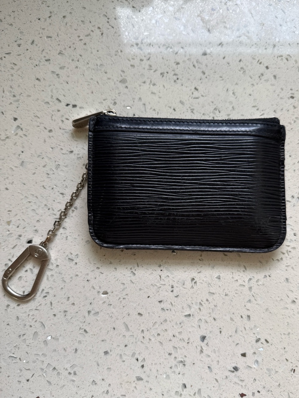 Louis Vuitton Black Epi Leather Key Pouch Coin Purse Made in France